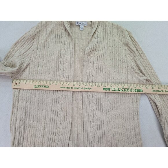 Kim Rogers Women's Cardigan Sweater Size PXL Beige Open Front - Picture 7 of 13